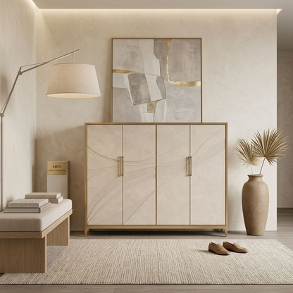 Shoe Cabinet - Ivory Waves Collection