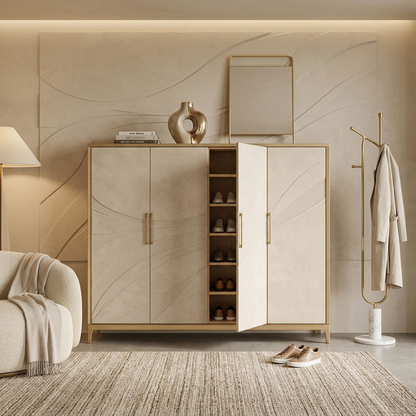 Shoe Cabinet - Ivory Waves Collection
