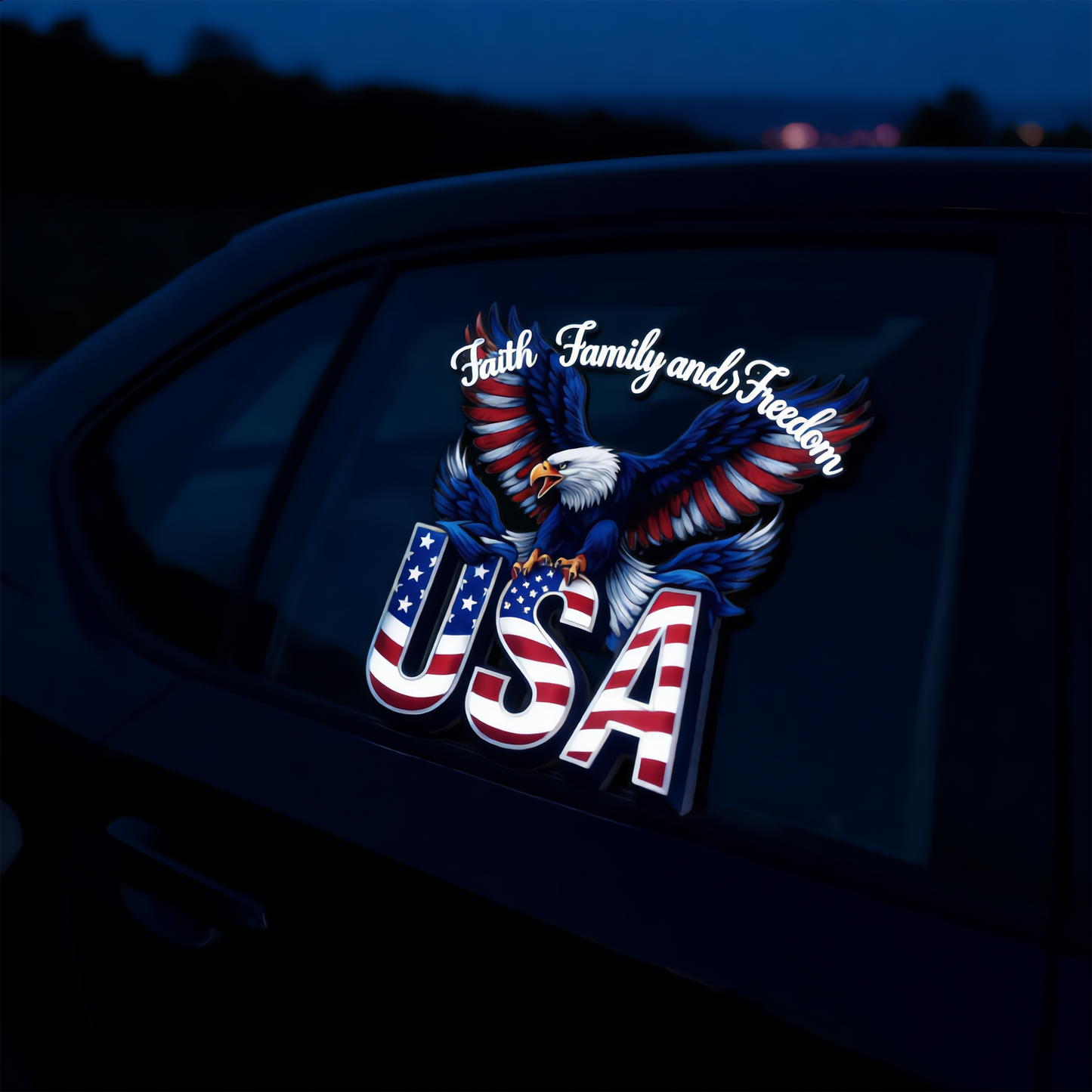 God Bless America 2026 Glow-in-the-Dark Patriotic Decal
