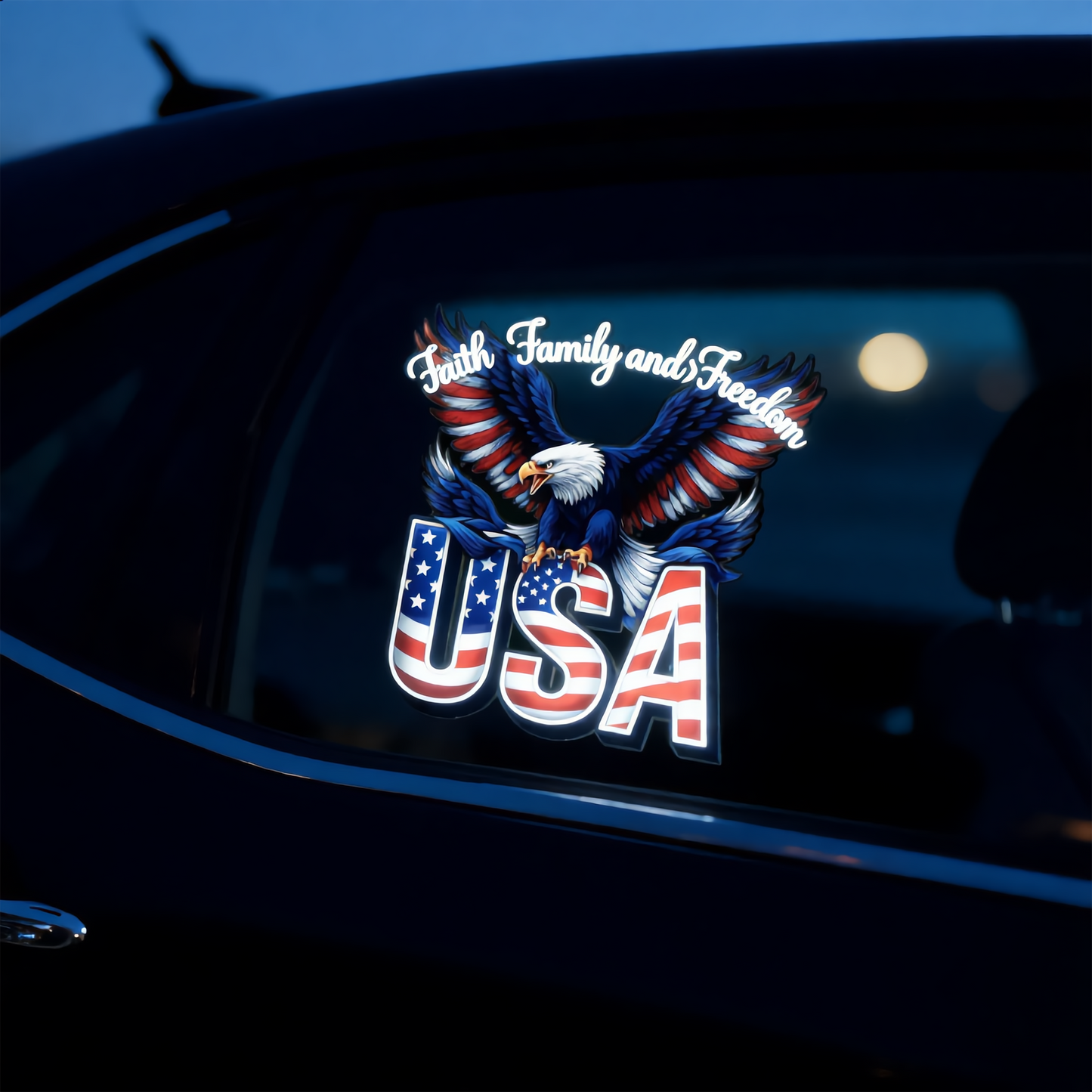 God Bless America 2026 Glow-in-the-Dark Patriotic Decal