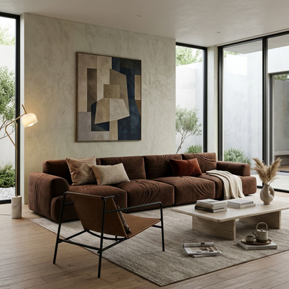 Velvet Modular Sofa - 4 Seater