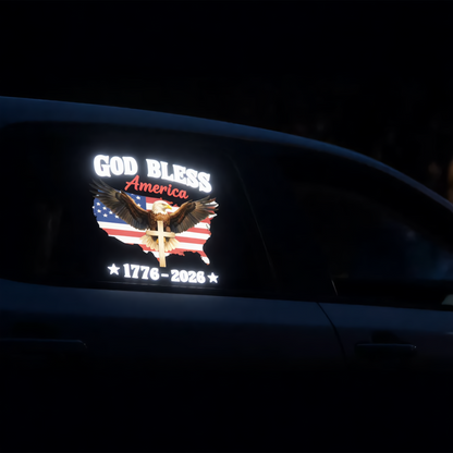 God Bless America 2026 Glow-in-the-Dark Patriotic Decal