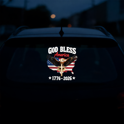 God Bless America 2026 Glow-in-the-Dark Patriotic Decal