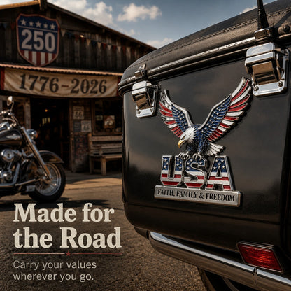 🇺🇸250th Anniversary - USA Faith. Family & Freedom. Metal Emblem