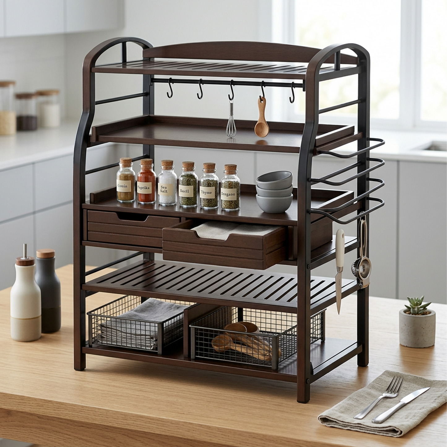 Multi-Functional Kitchen Storage Rack
