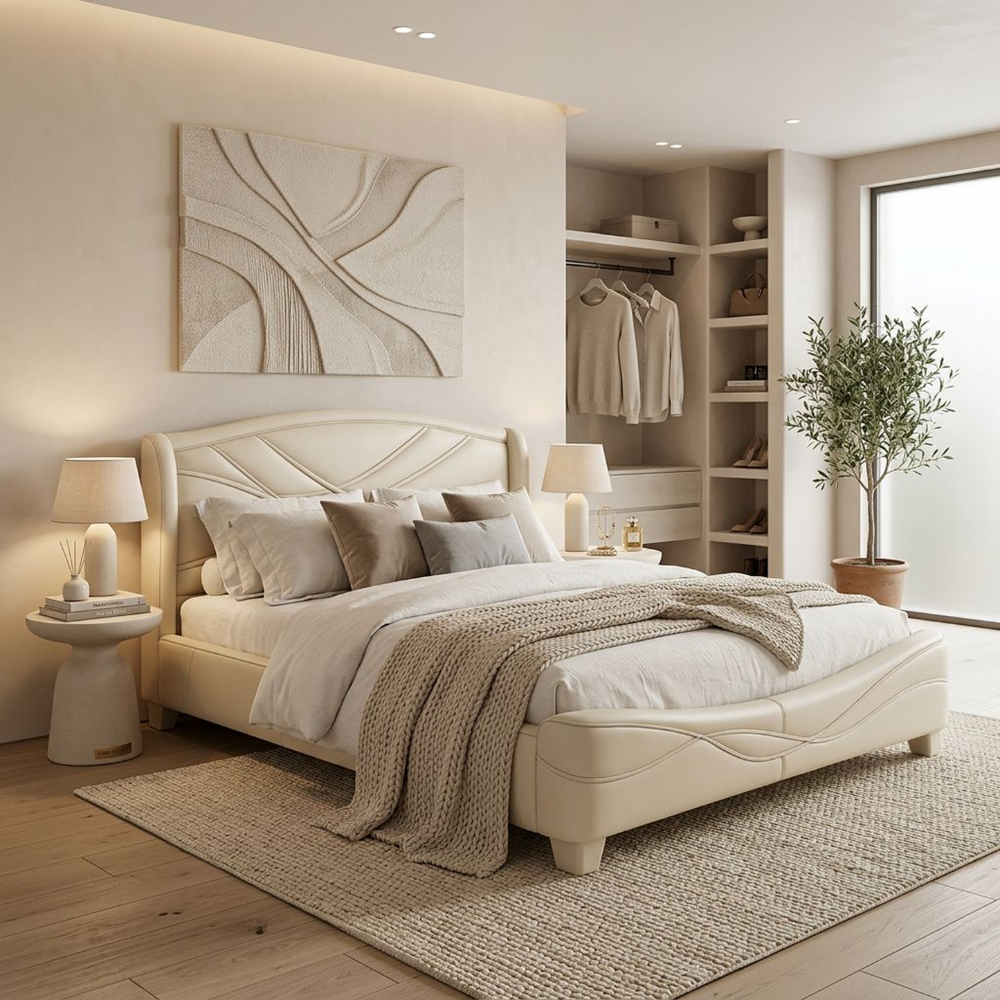 Premium Upholstered Queen Bed Frame