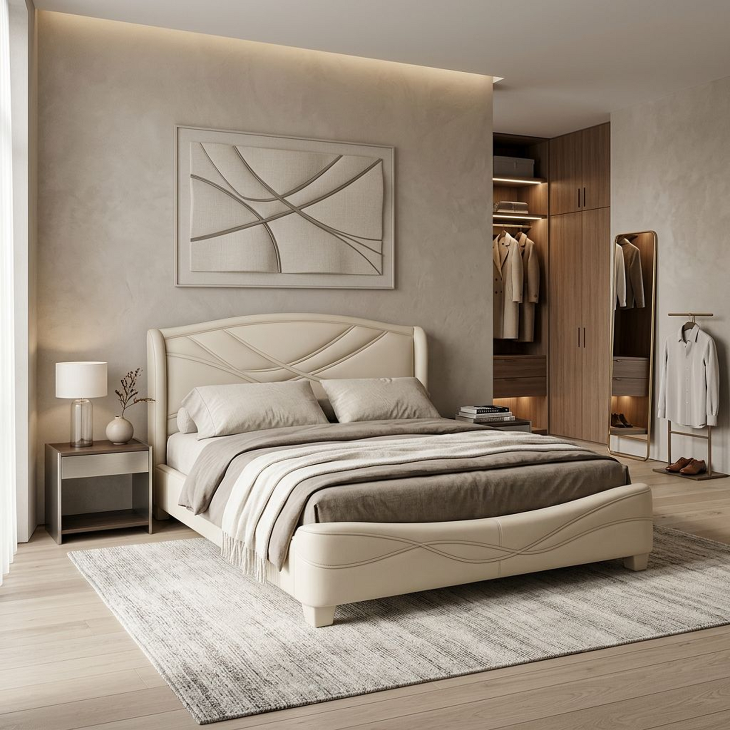 Premium Upholstered Queen Bed Frame