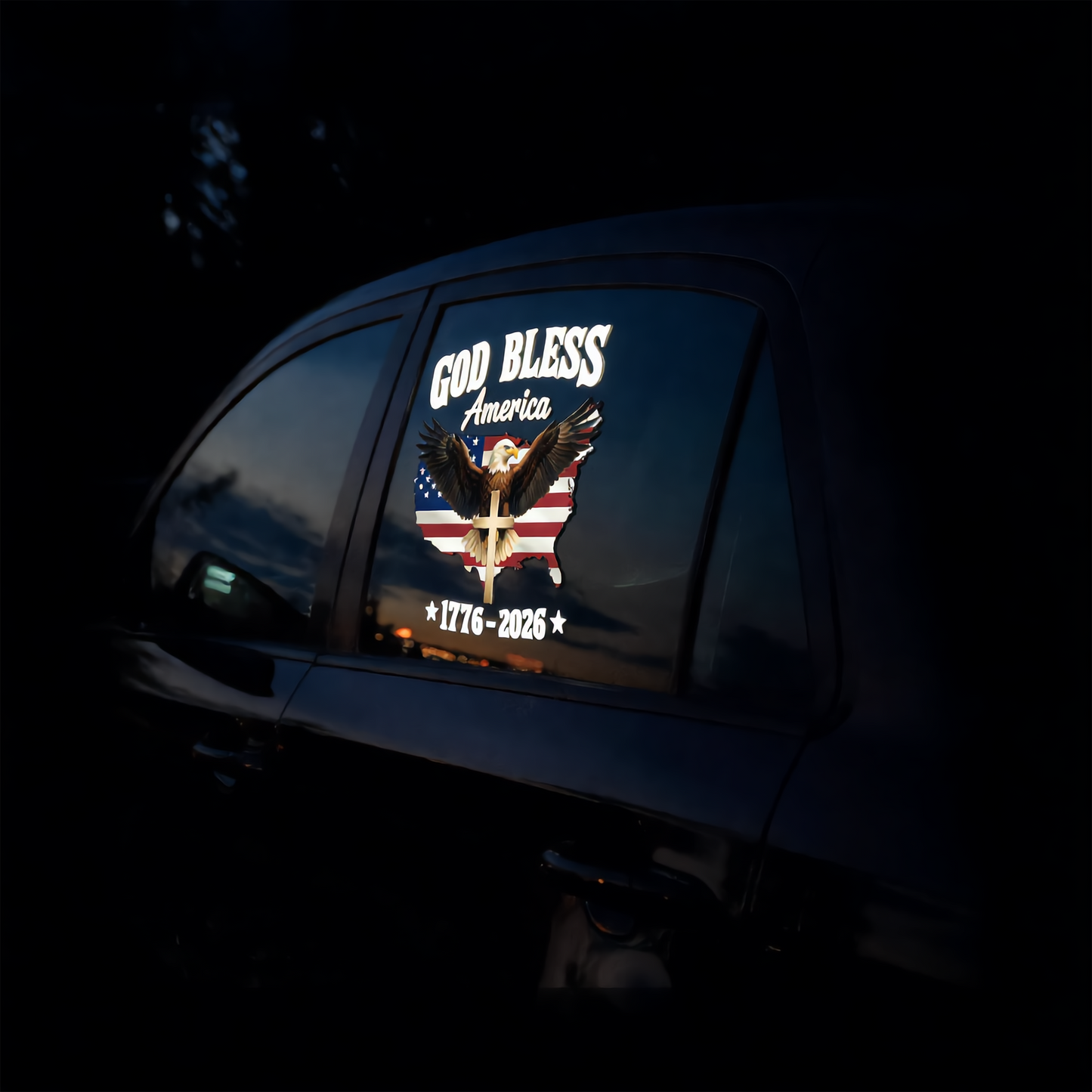 God Bless America 2026 Glow-in-the-Dark Patriotic Decal