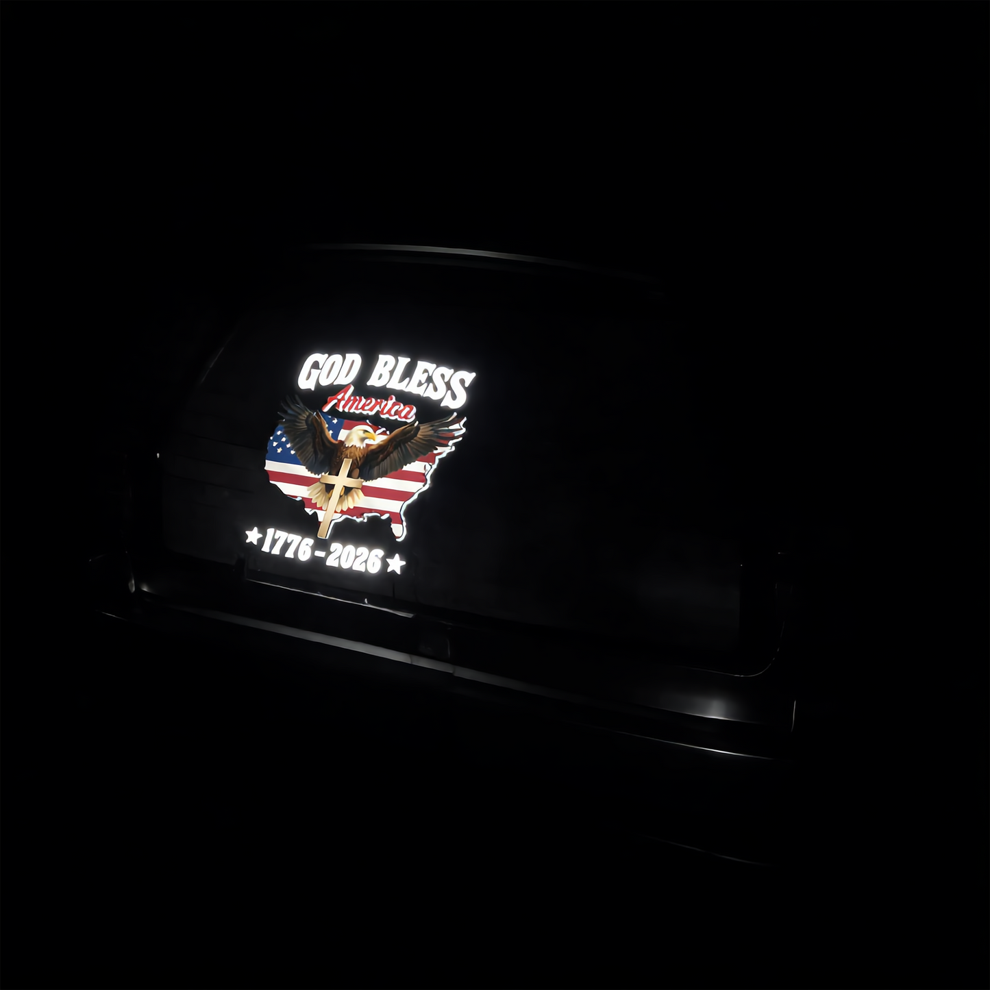 God Bless America 2026 Glow-in-the-Dark Patriotic Decal