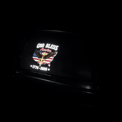 God Bless America 2026 Glow-in-the-Dark Patriotic Decal