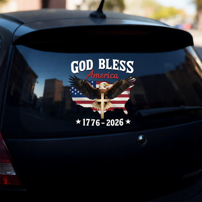 God Bless America 2026 Glow-in-the-Dark Patriotic Decal