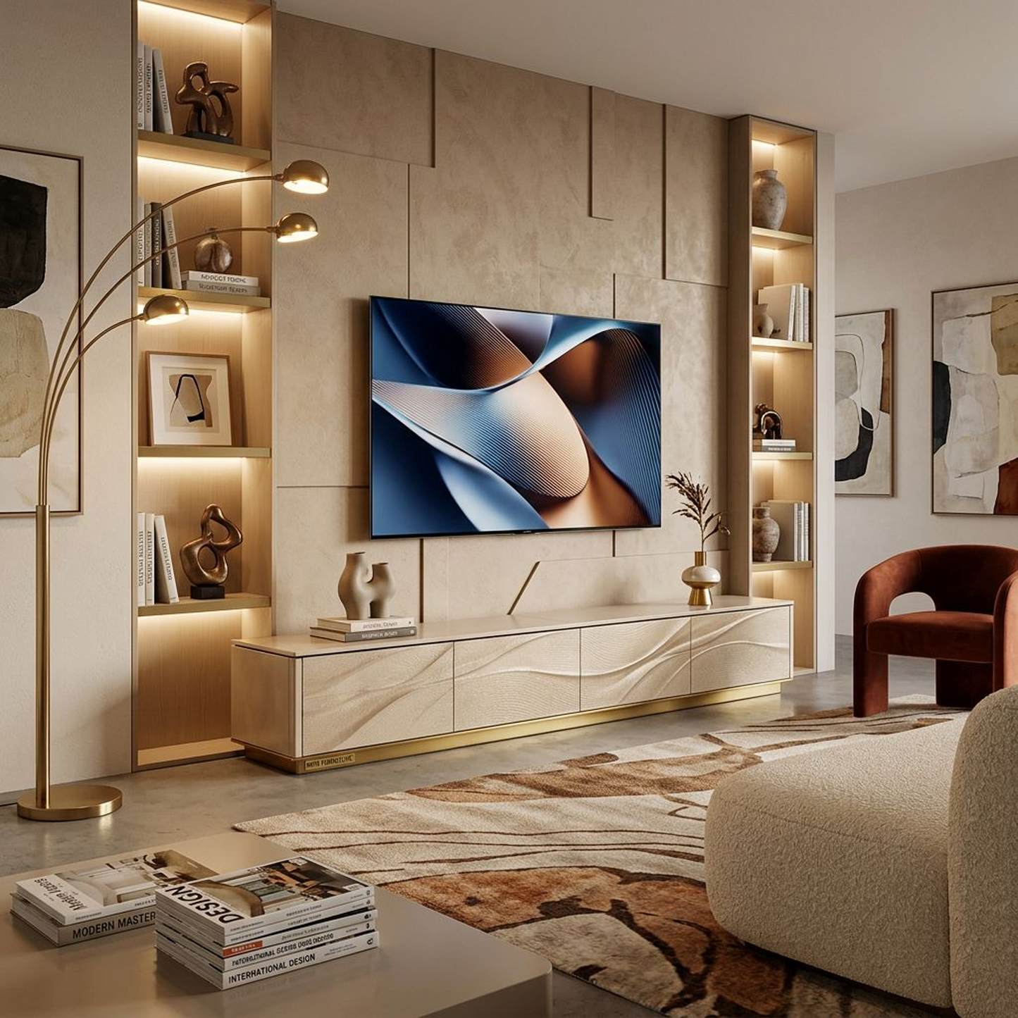 Sculpted Elegance TV Console