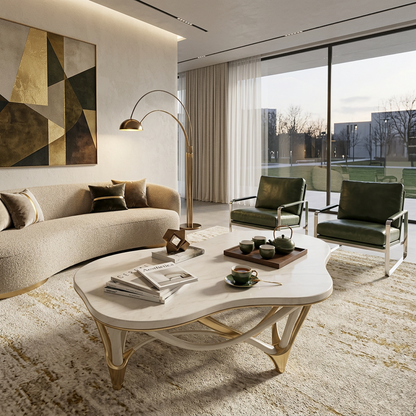Organica Carrara & Gold-Finished Table