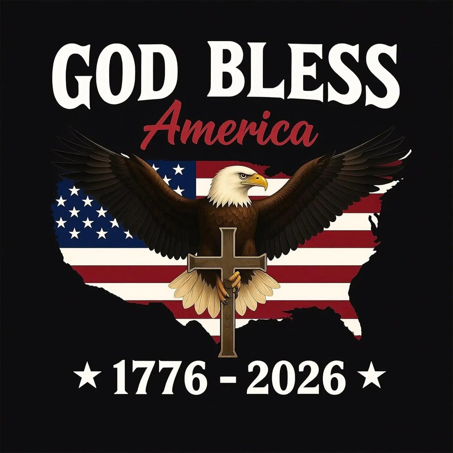 God Bless America 2026 Glow-in-the-Dark Patriotic Decal
