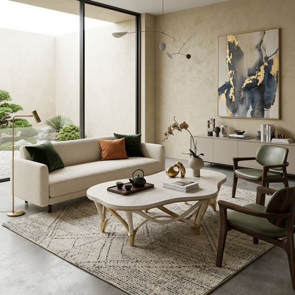 Organica Carrara & Gold-Finished Table