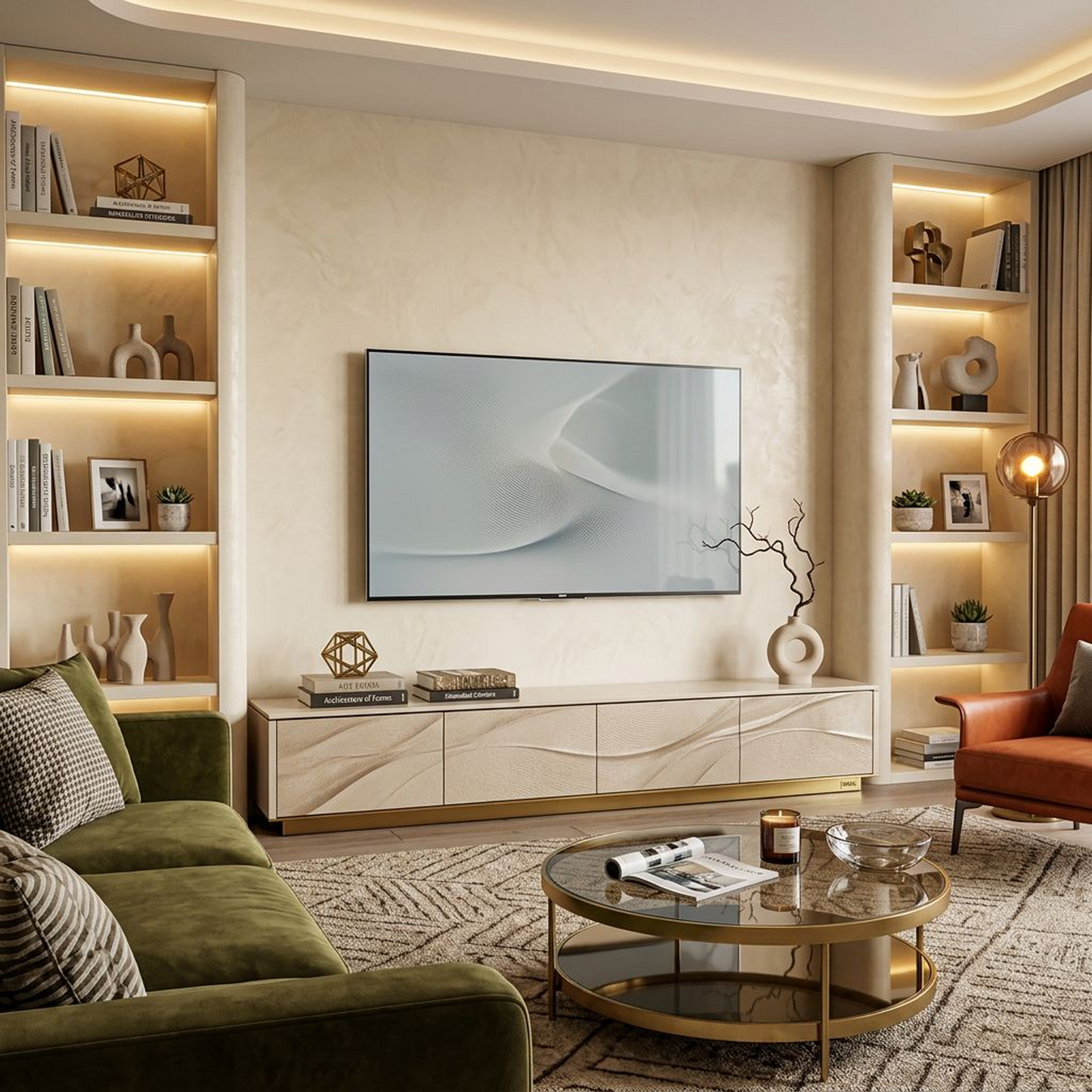 Sculpted Elegance TV Console