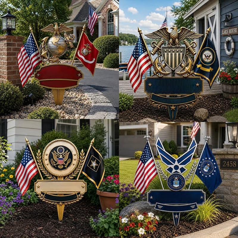 US Military Branch Tribute Garden Stake Collection