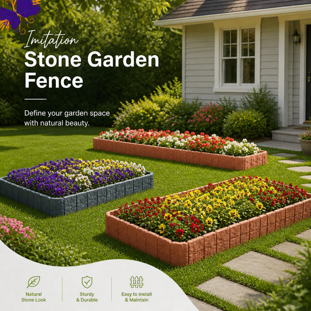 Imitation Stone Garden Fence - DIY Garden Edging Border